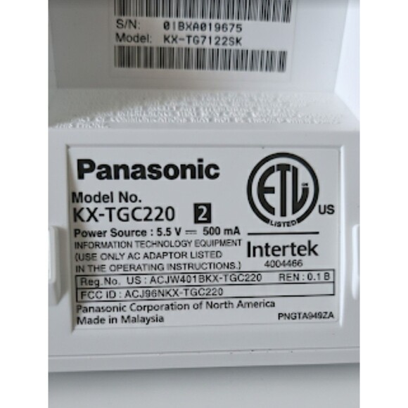 Panasonic KX-TGC200 Cordless Phone with Base Caller ID & Voicemail - Picture 7 of 7